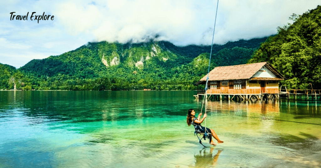 Swinging on the beach